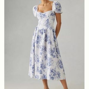 Reformation Davila Dress, size 6, blue floral